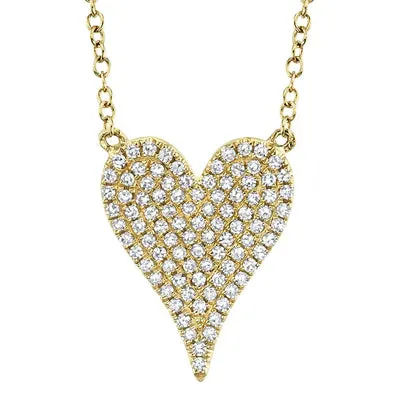 0.21ctw Diamond Pave Heart Pendant Necklace