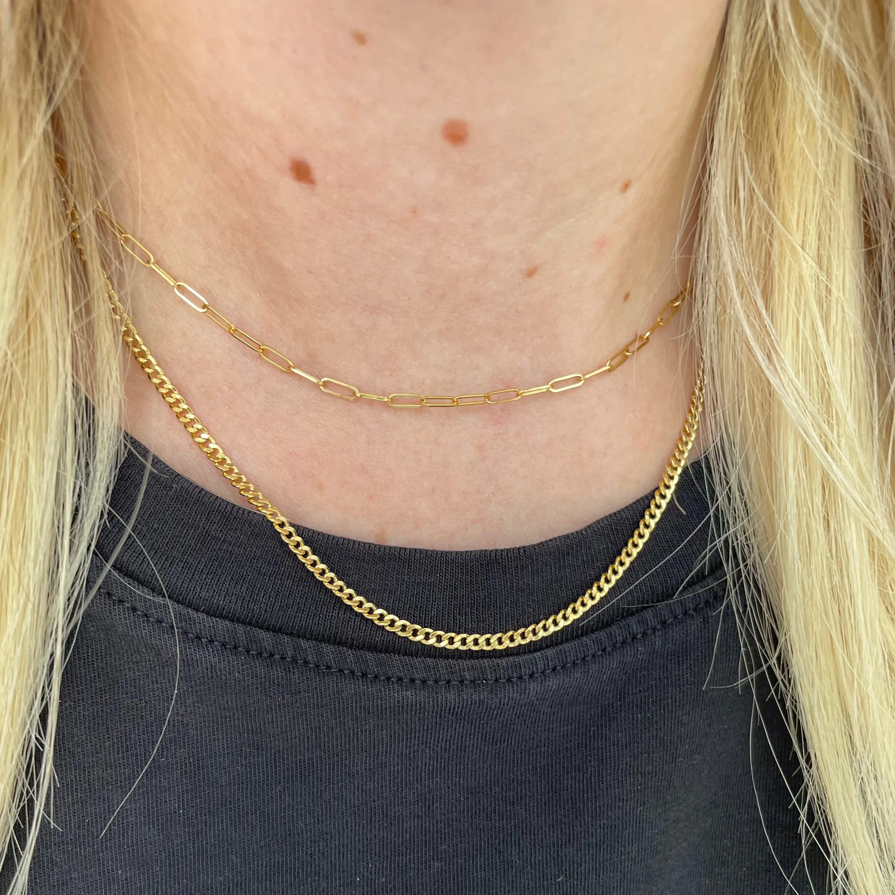 10K Gold Small Curb Link Necklace