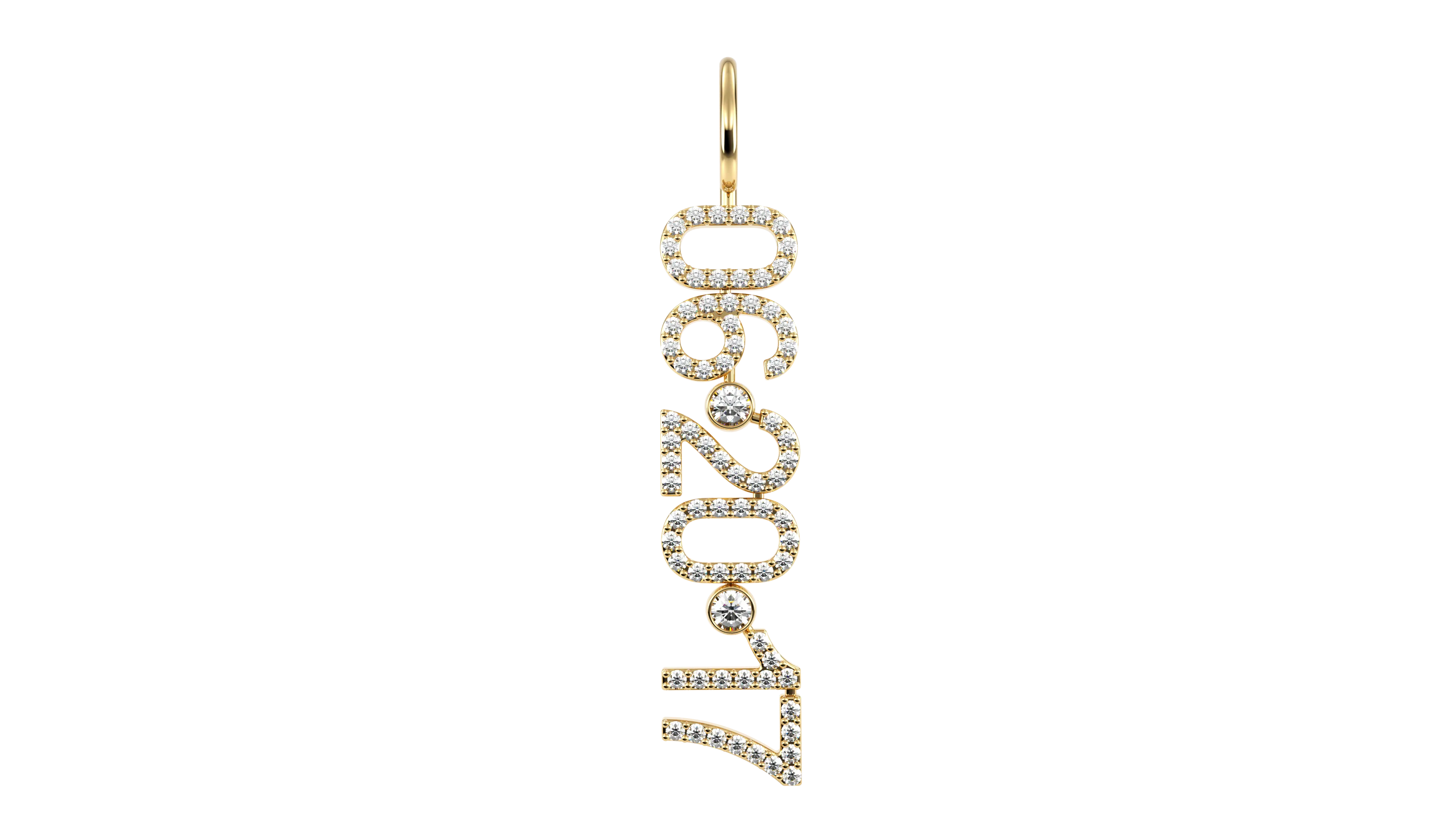 14k Diamond Date Charm
