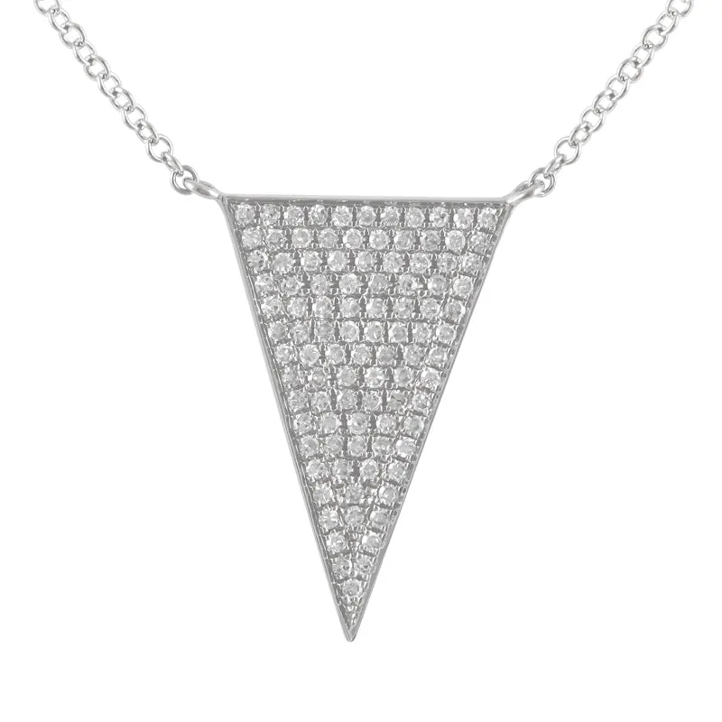 14k Gold Diamond Triangle Pendant