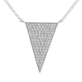 14k Gold Diamond Triangle Pendant