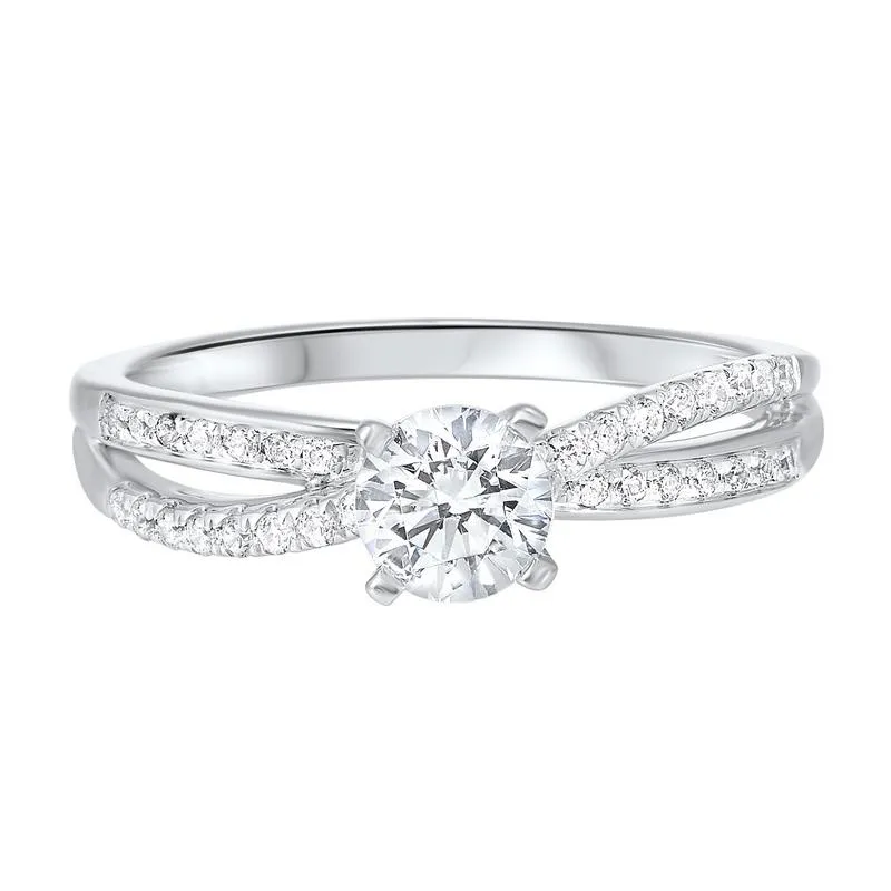 14KW C&C Split Prong Diamond Ring 2/3CT