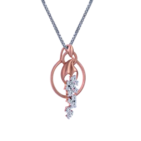 18k Unique Shape Yellow Gold Diamond Necklace