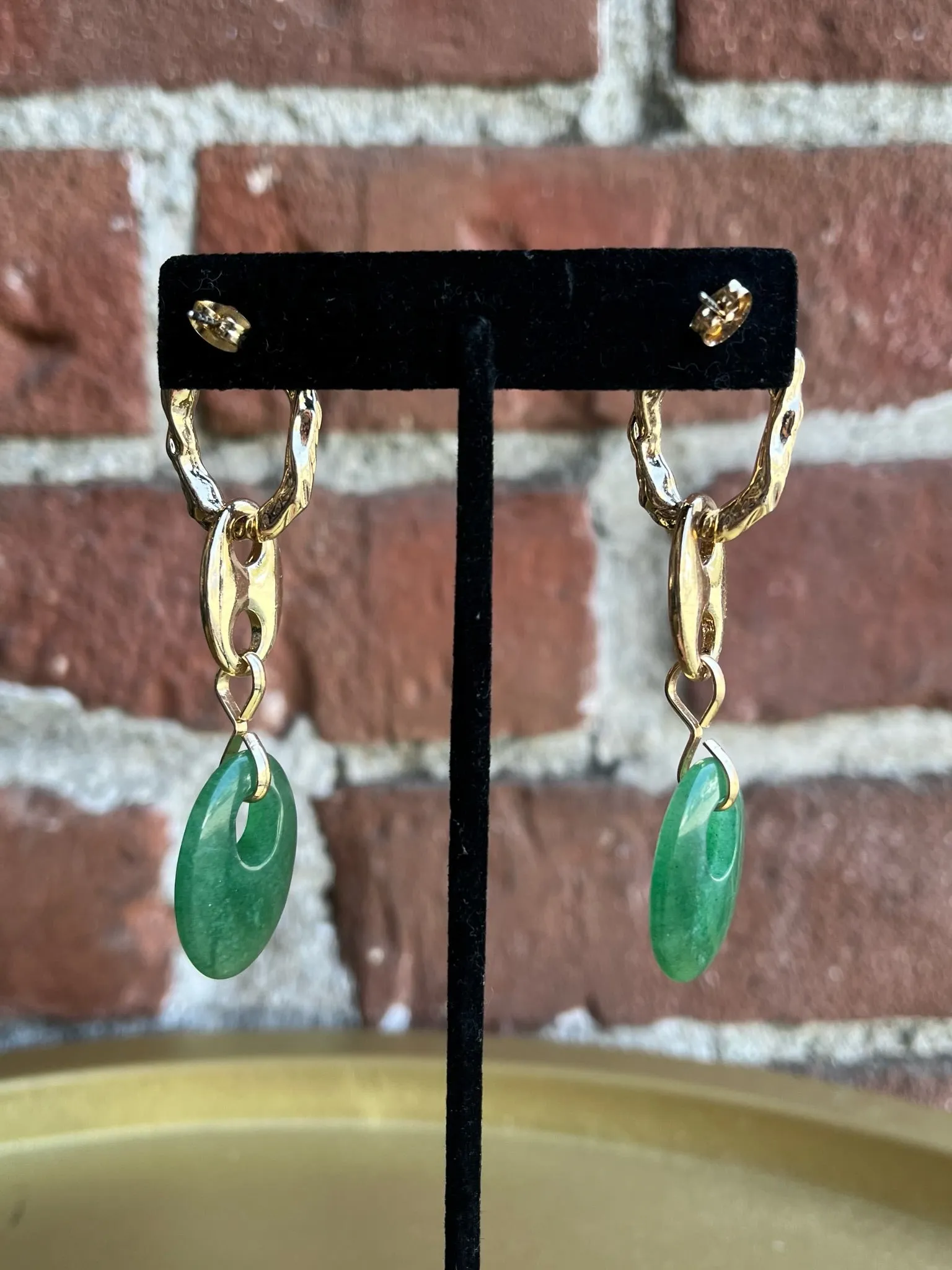 1990s Gold and Jadeite Earrings