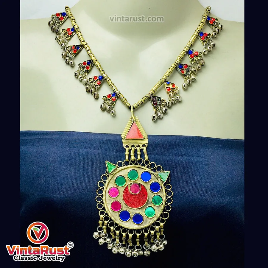 Antique Beaded Chain Pendant Necklace