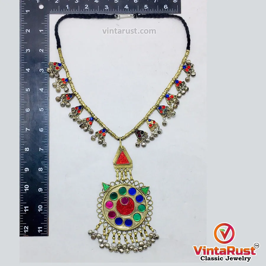 Antique Beaded Chain Pendant Necklace