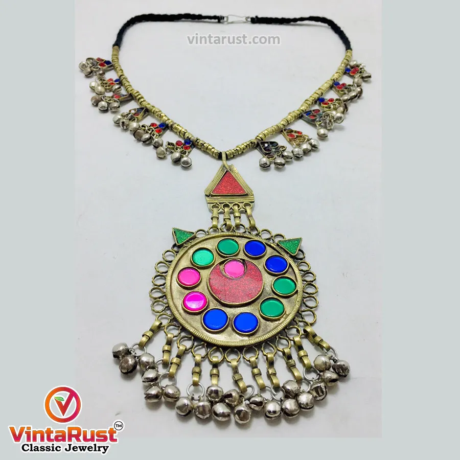 Antique Beaded Chain Pendant Necklace