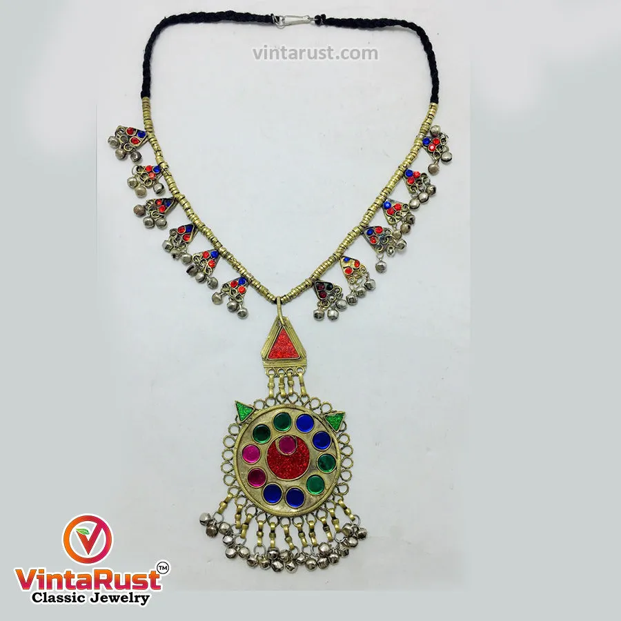 Antique Beaded Chain Pendant Necklace