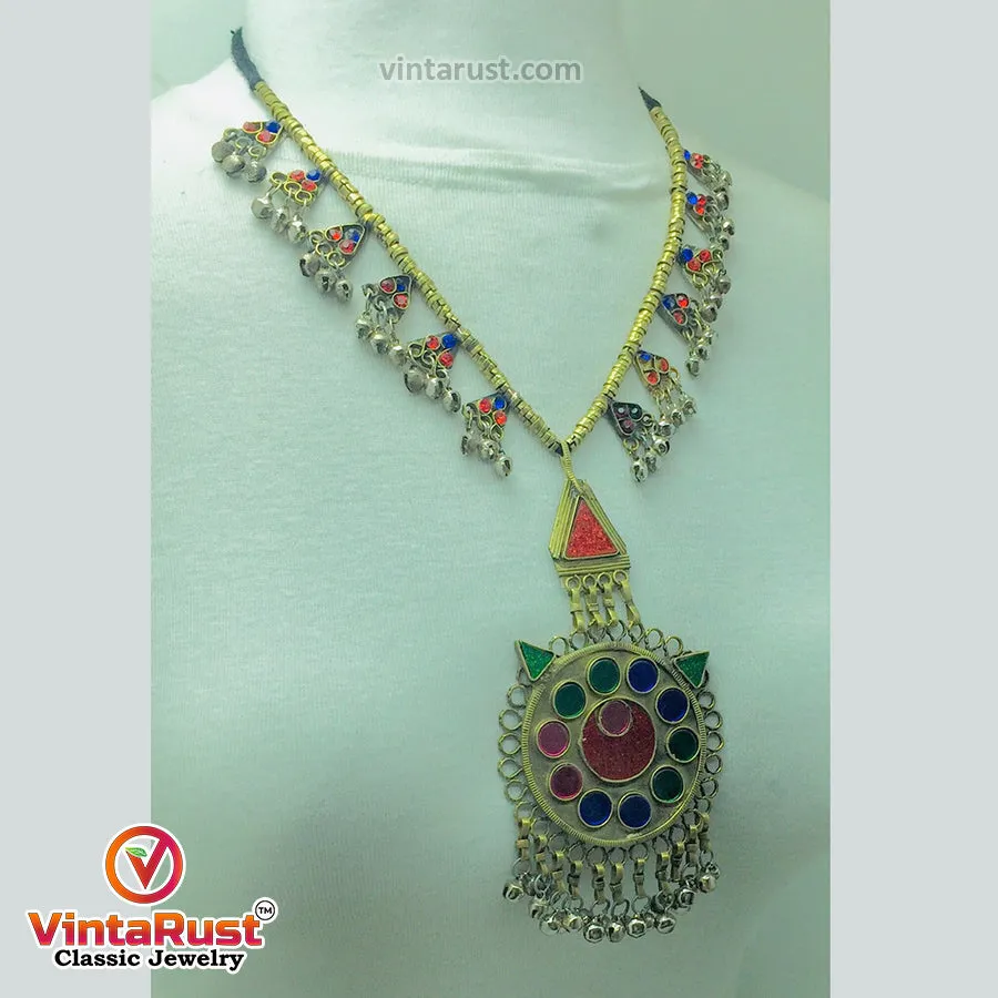 Antique Beaded Chain Pendant Necklace