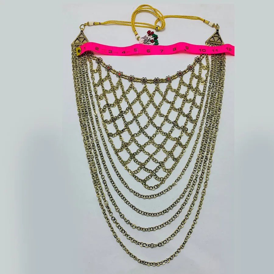 Antique Tribal Handmade Massive Bib Necklace
