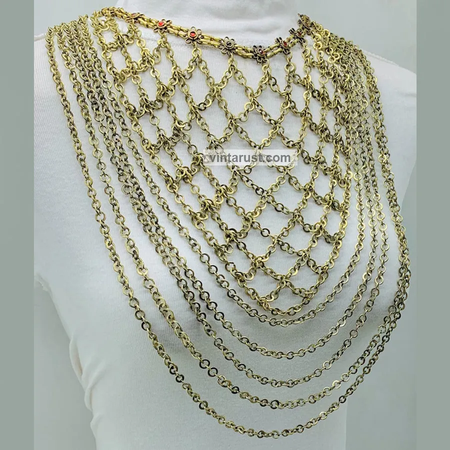 Antique Tribal Handmade Massive Bib Necklace