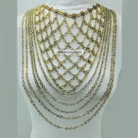 Antique Tribal Handmade Massive Bib Necklace