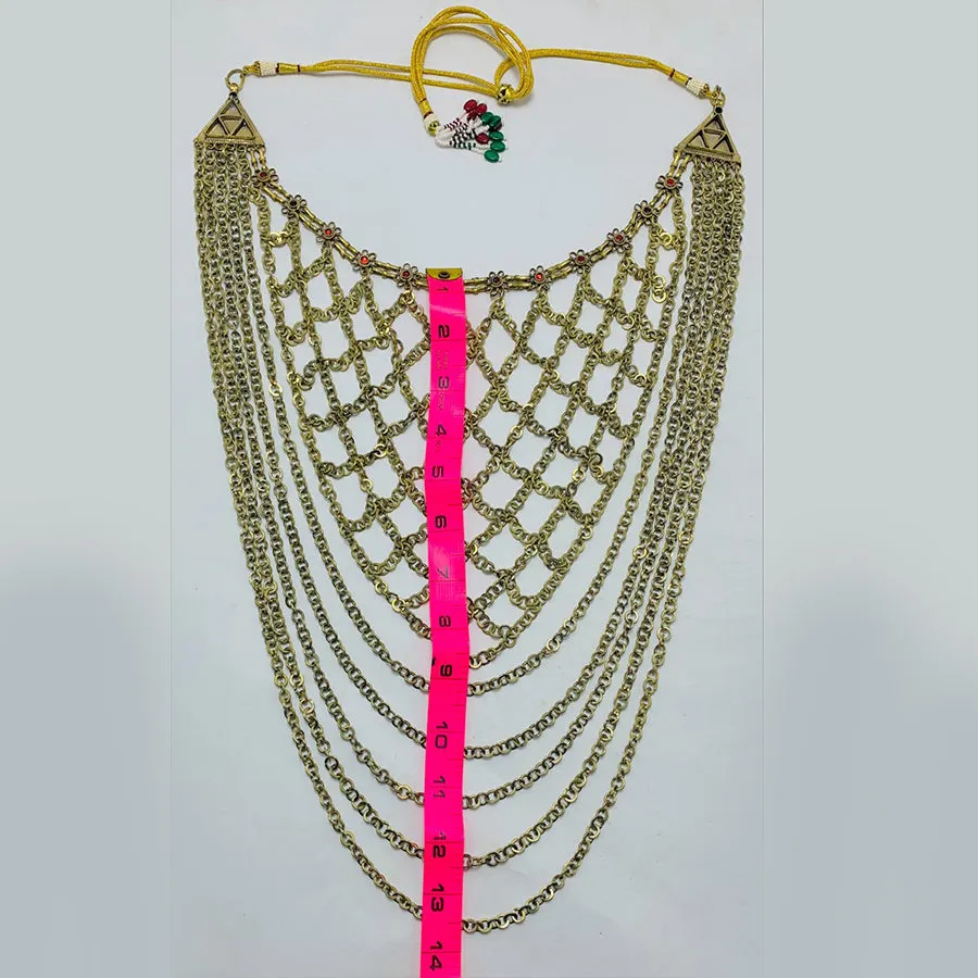 Antique Tribal Handmade Massive Bib Necklace