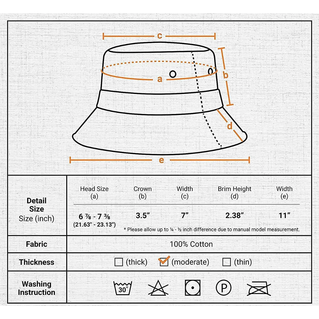Cotton Bucket Hat, Unisex Cap (Pink)