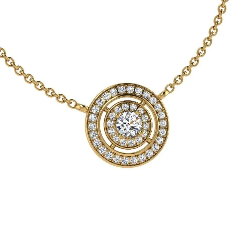 Diamond Double Halo Pendant