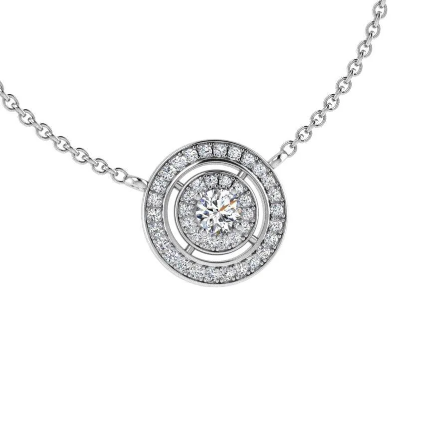 Diamond Double Halo Pendant