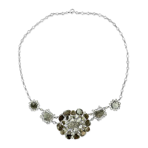 Diamond Slice Flower Necklace