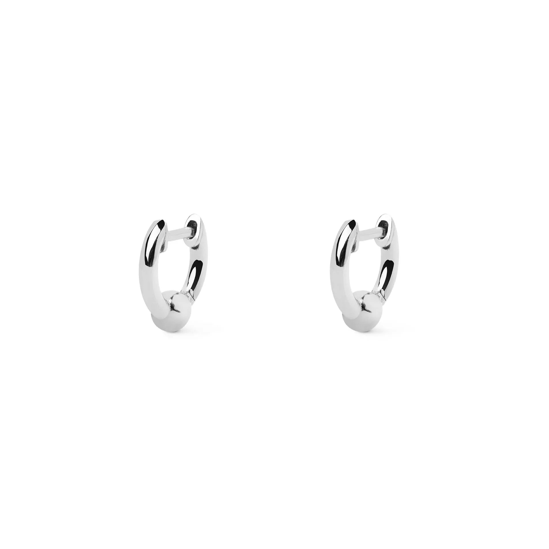 Dot XL Silver Hoop Earrings
