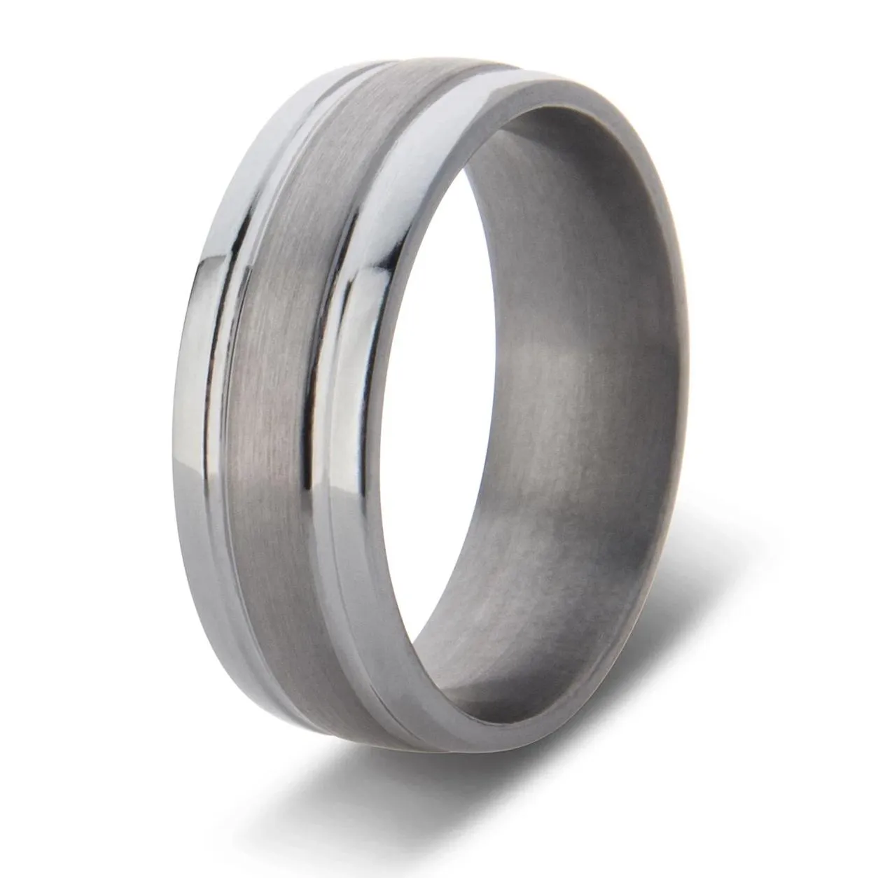 Dual Grooved Tantalum Wedding Ring