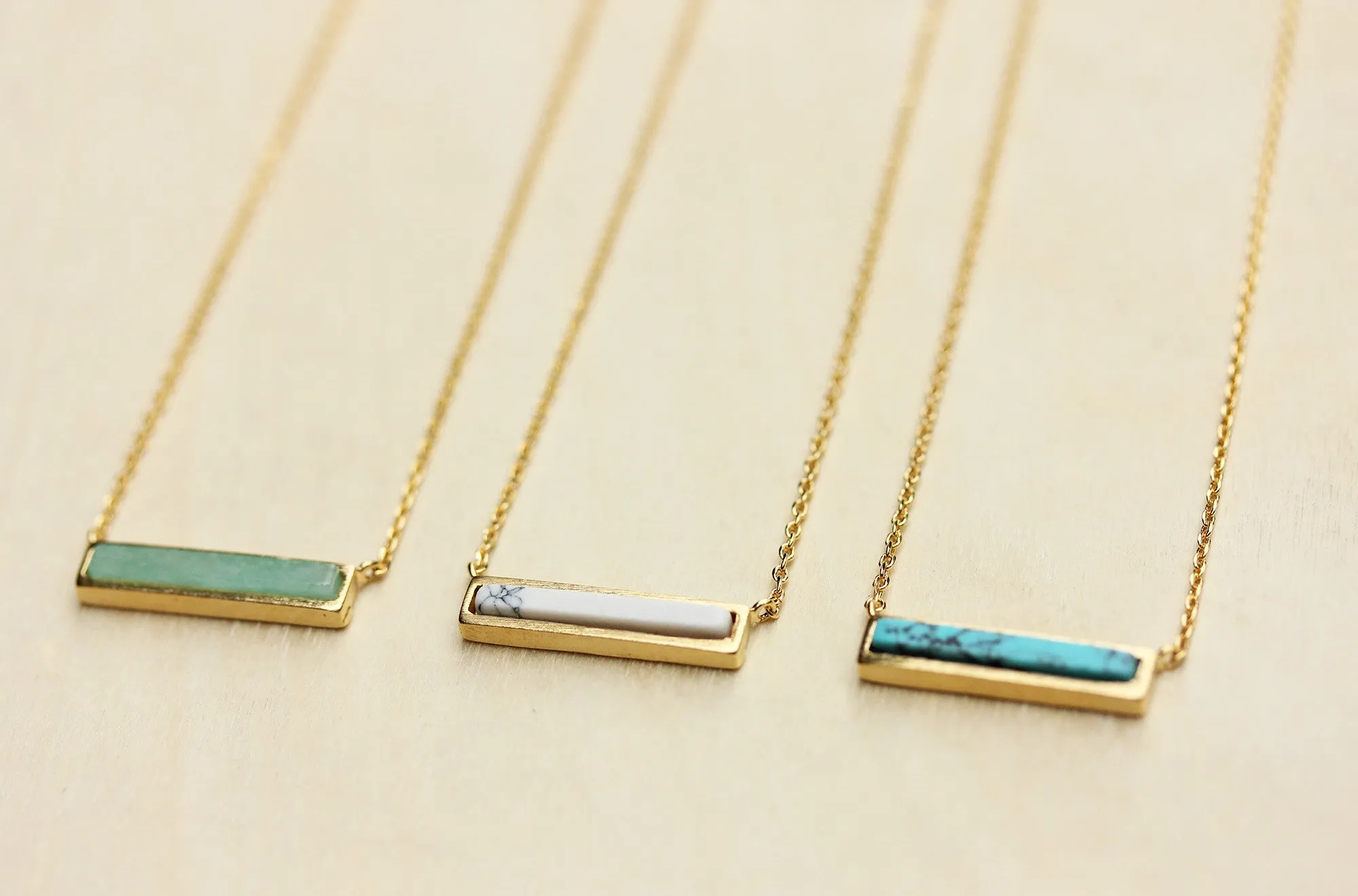 Gemstone Bar Necklace
