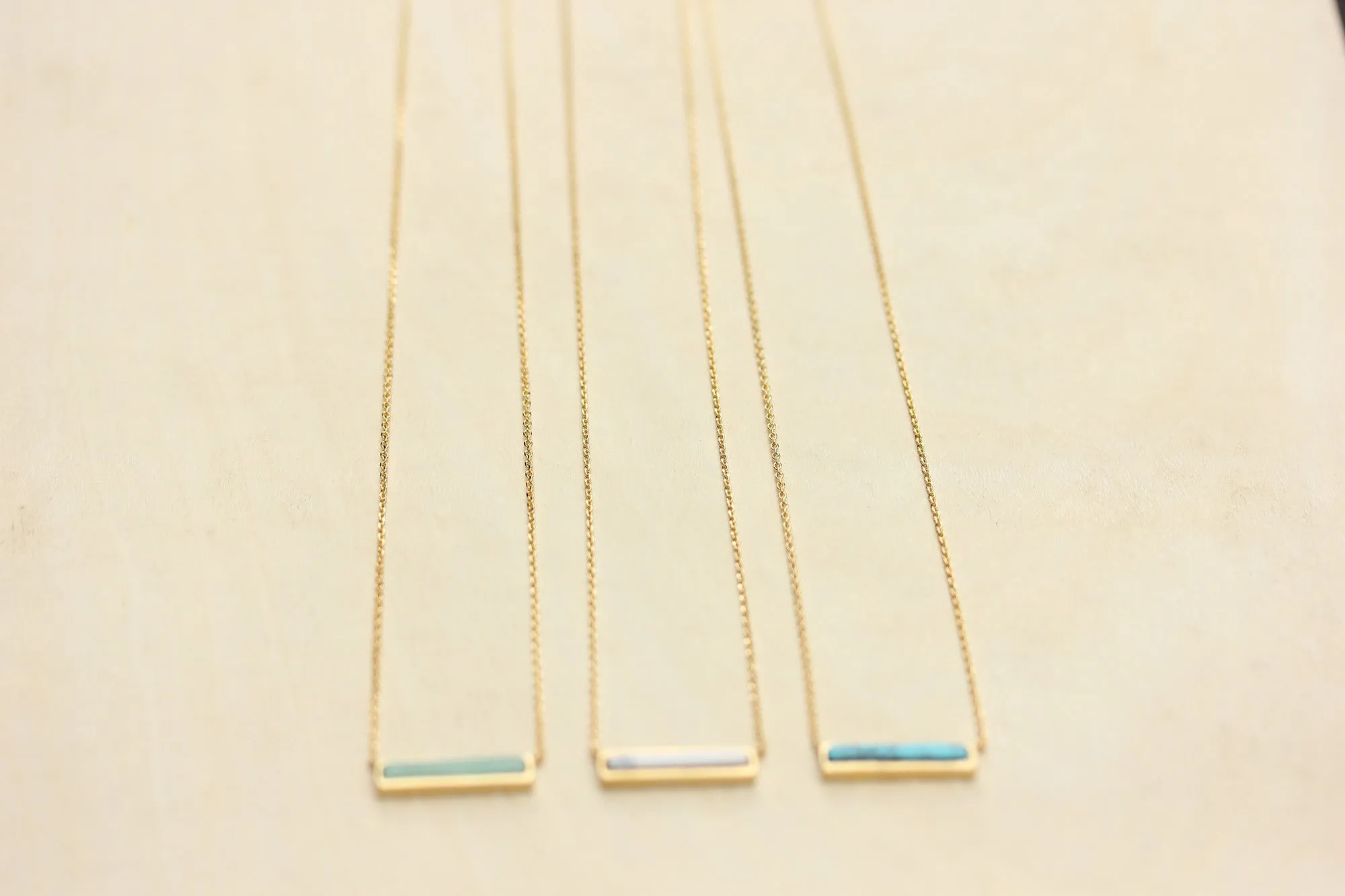 Gemstone Bar Necklace