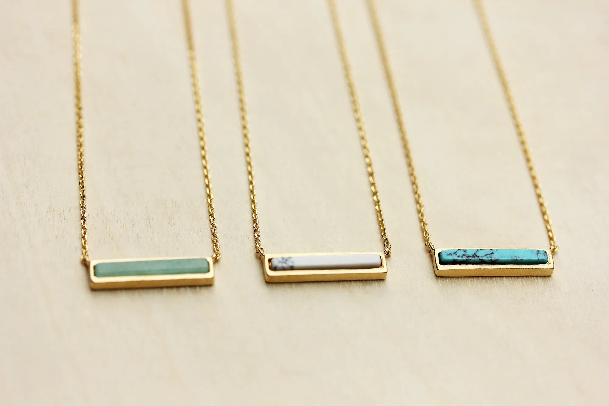 Gemstone Bar Necklace