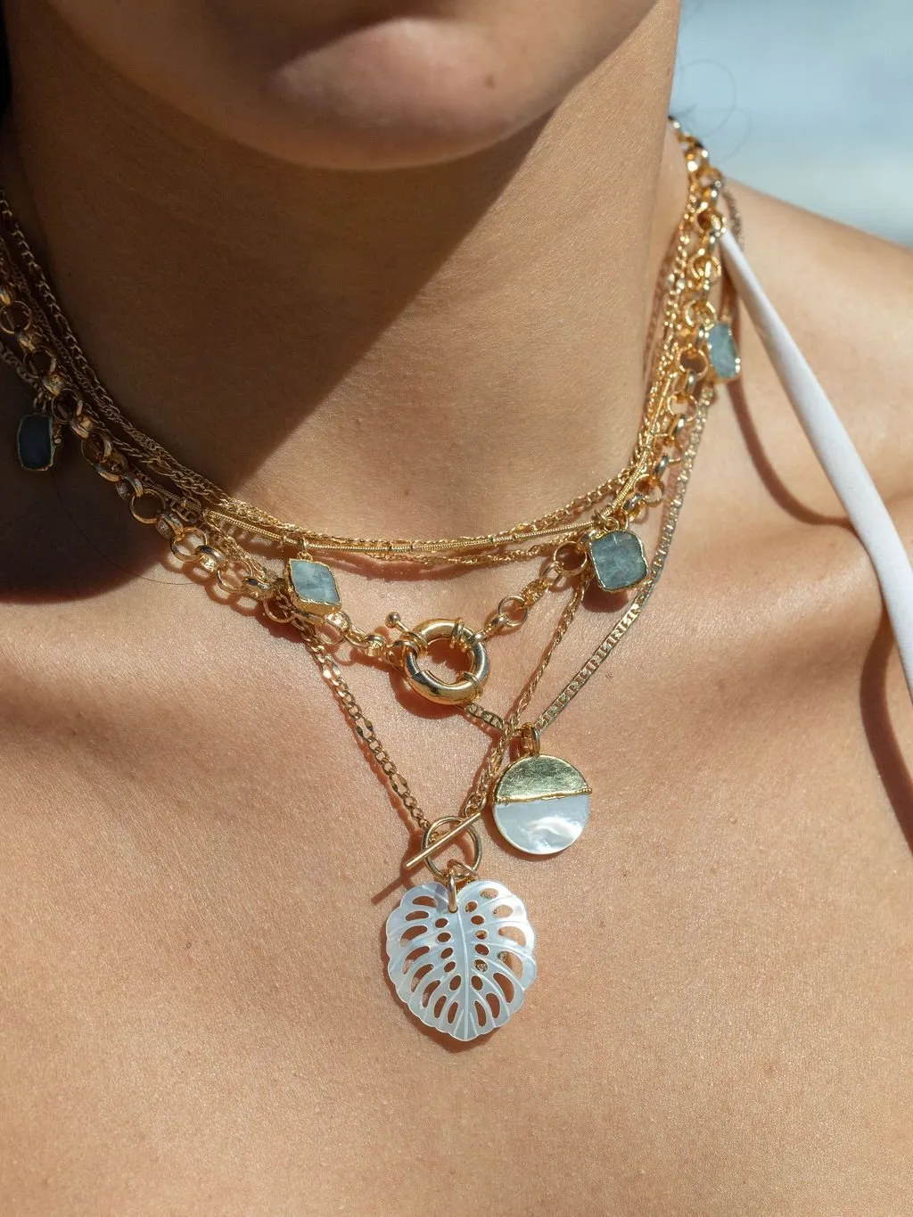 Gold Filled Heavy Rolo Chain Necklace with Focal Clasp - Lilo