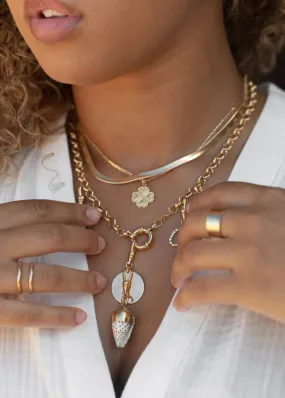 Gold Filled Heavy Rolo Chain Necklace with Focal Clasp - Lilo