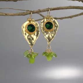 Green Peridot Big Protection Earrings