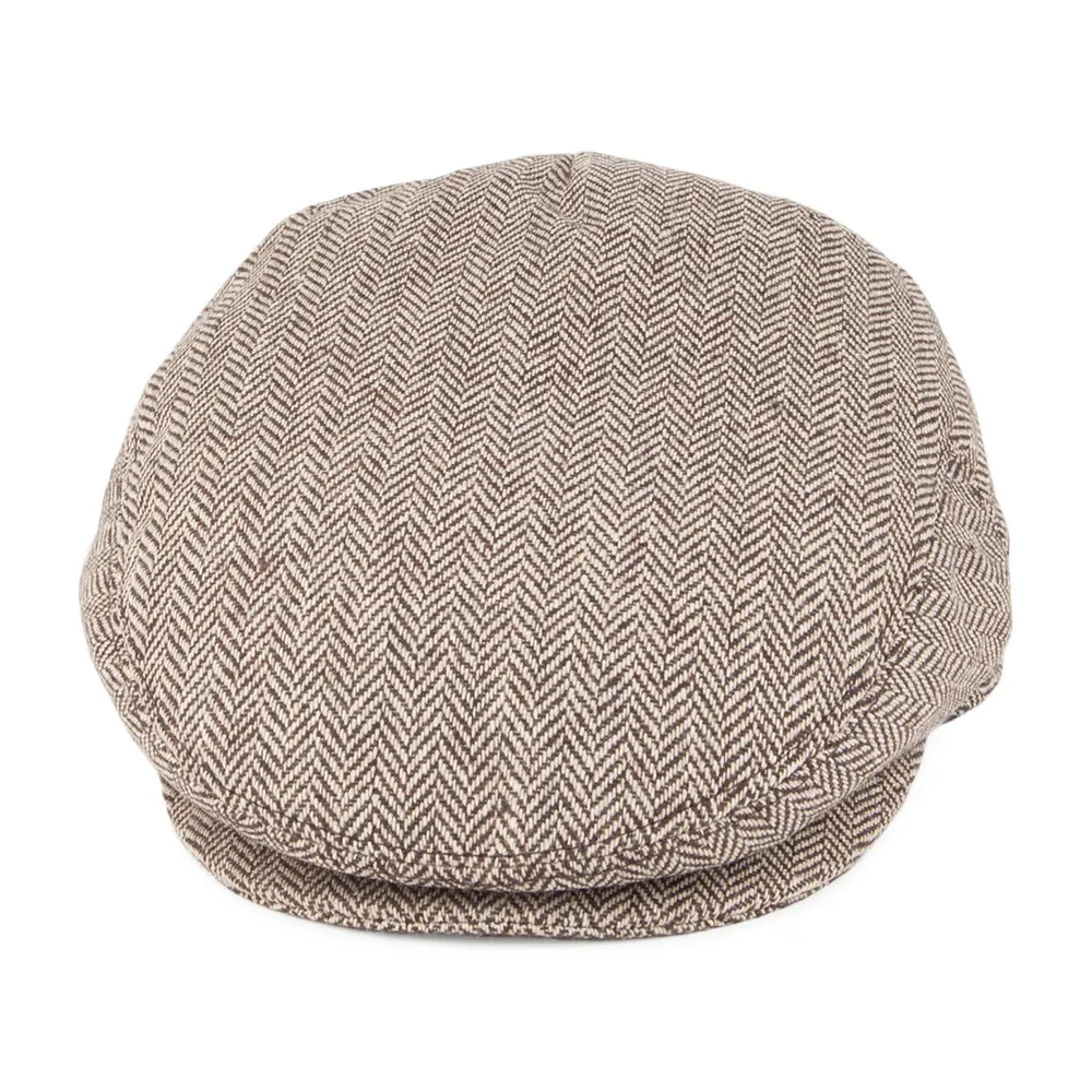 Herringbone Flat Cap - Brown