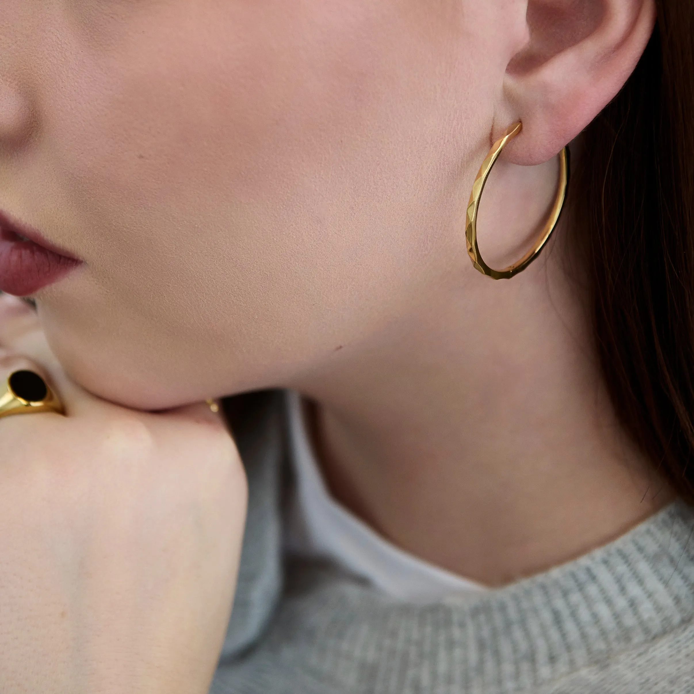 Jade Large Huggie Earrings