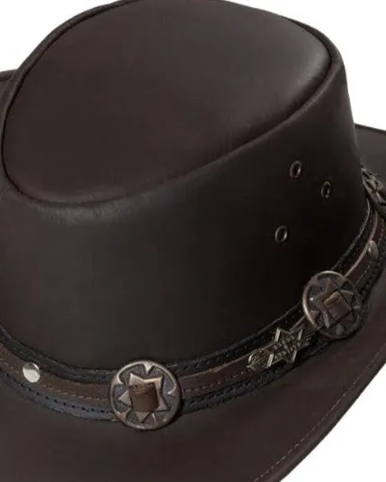 LEATHER WESTERN HAT HUCK