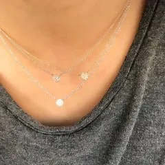 Liven Petite Pave Disc Necklace - 4.5mm