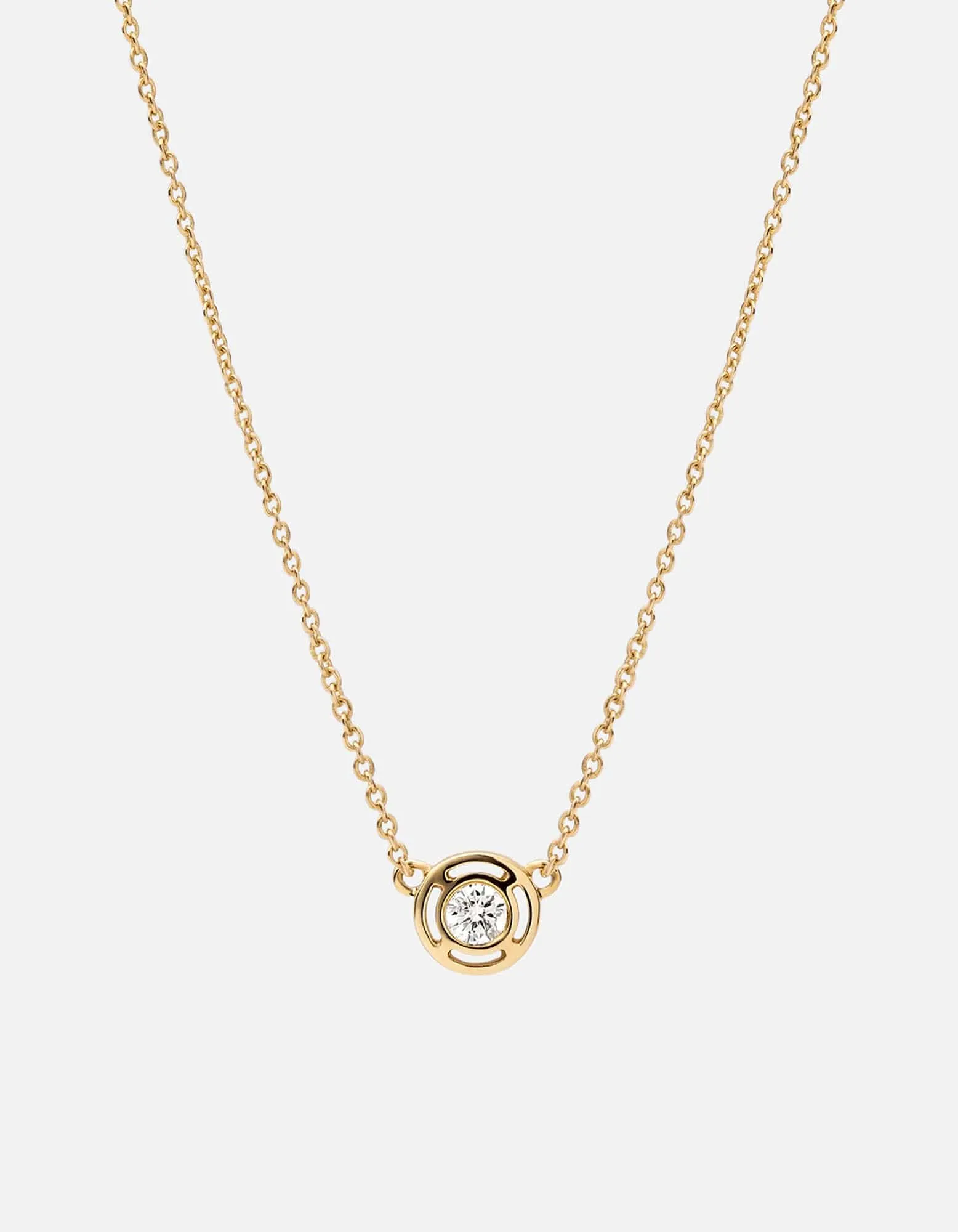Luna Necklace, 14K Gold/Diamond