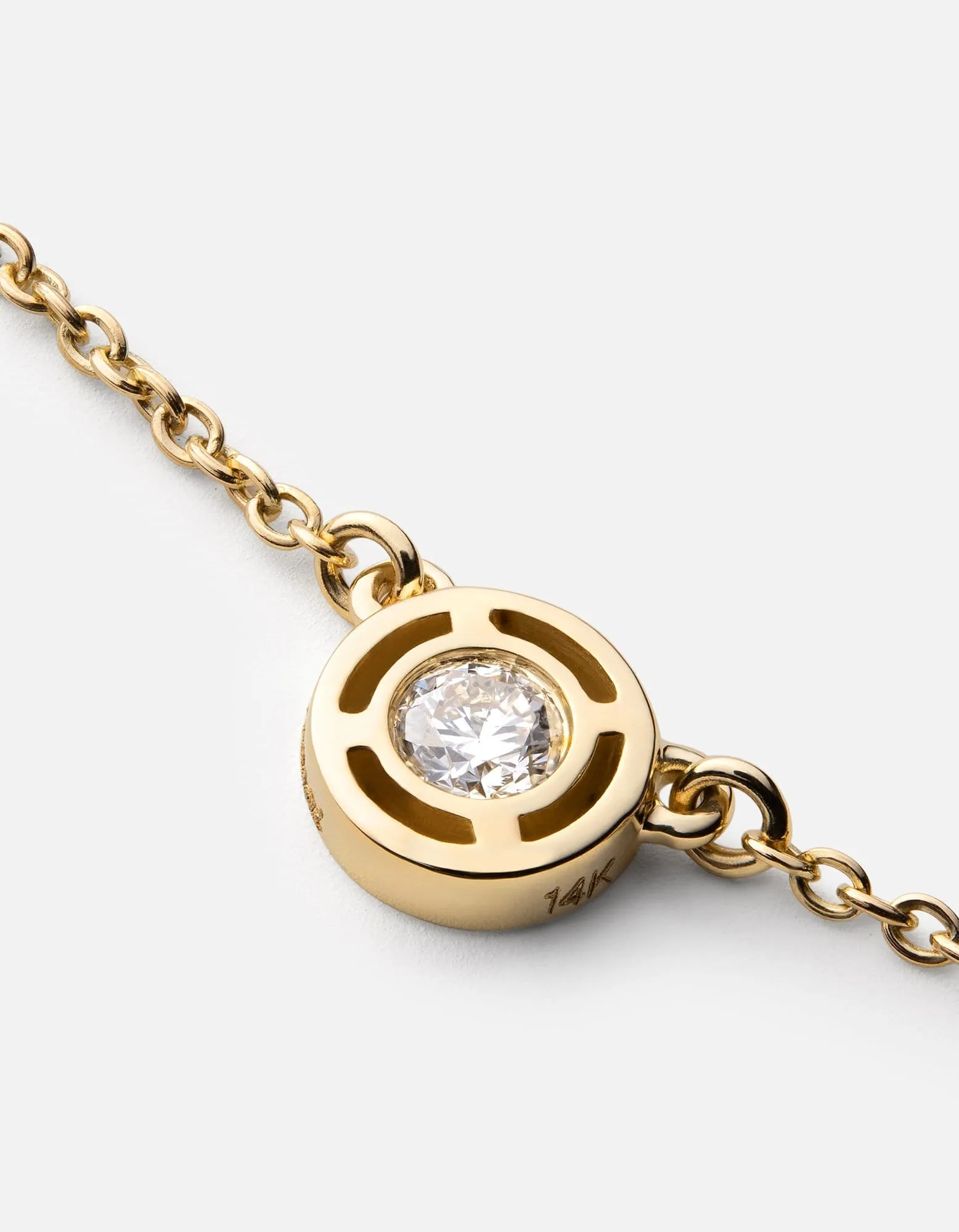Luna Necklace, 14K Gold/Diamond