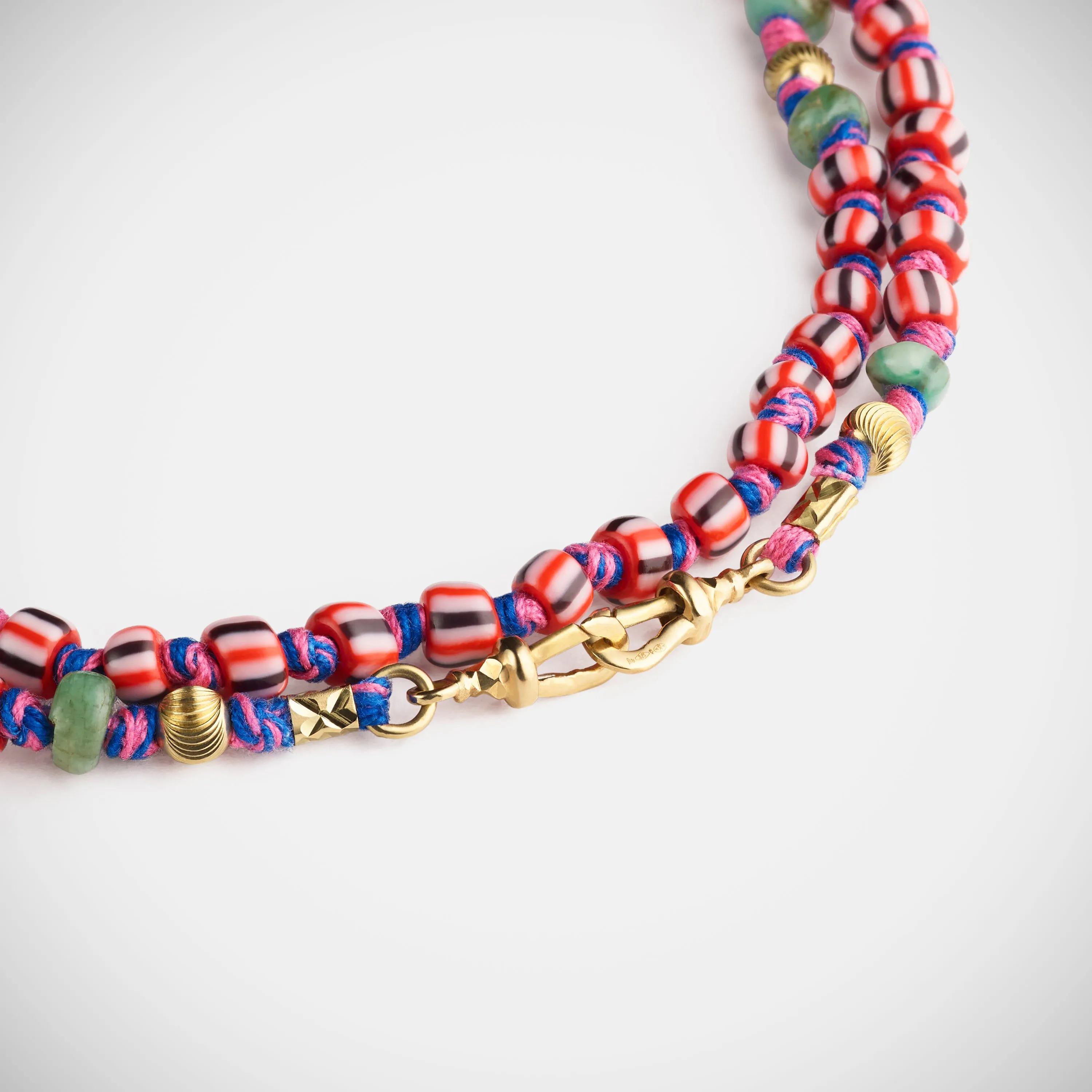Mauli beads ghana black & pink 73cm