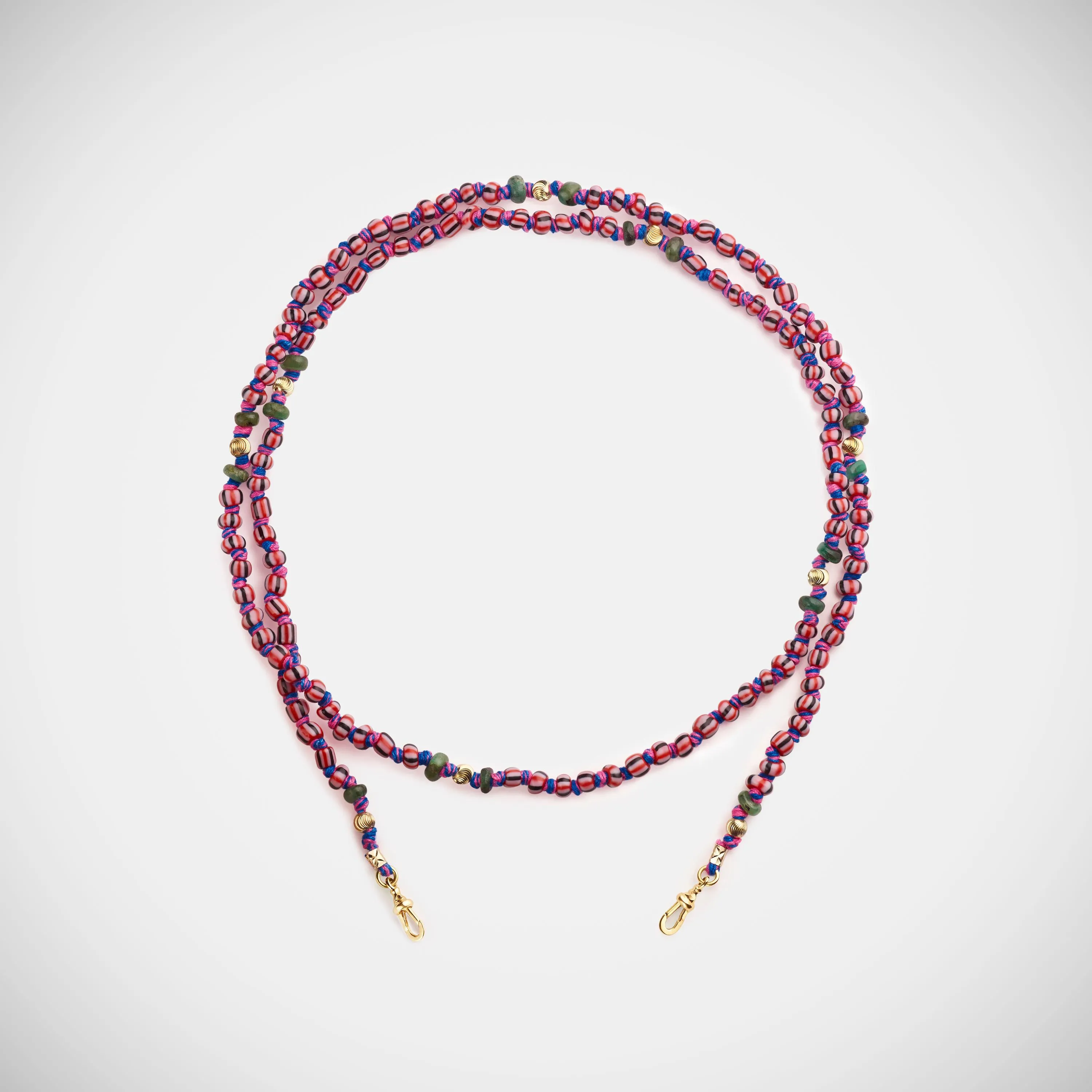 Mauli beads ghana black & pink 73cm