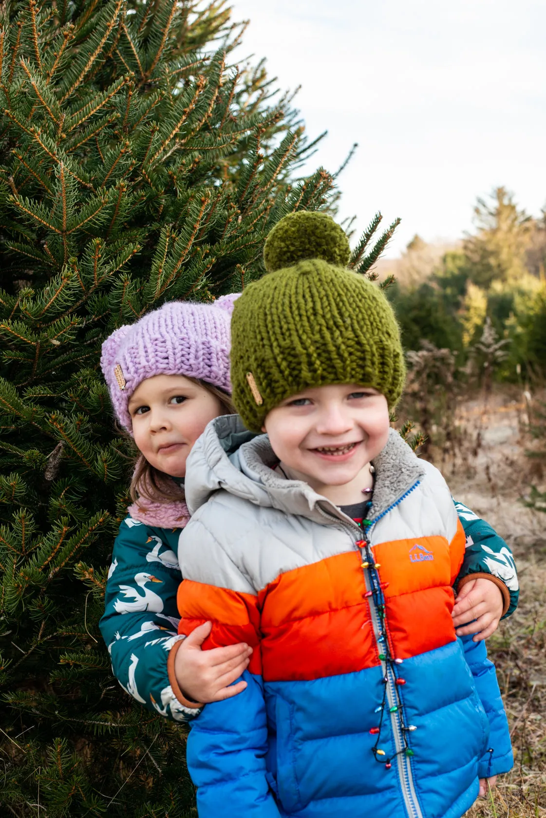 Mini Double Yarn Pom Pom Beanie