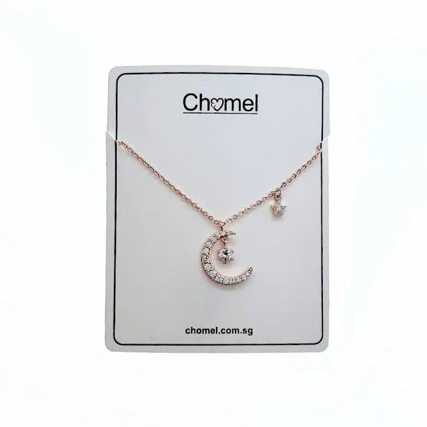 Moon & Star Cubic Zirconia Necklace