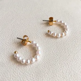 Pearl Beaded Hoops