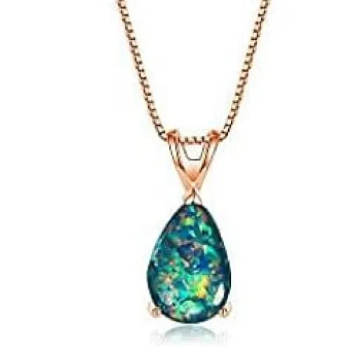 Rhinestone Water Drop Geometry Pendant Necklace