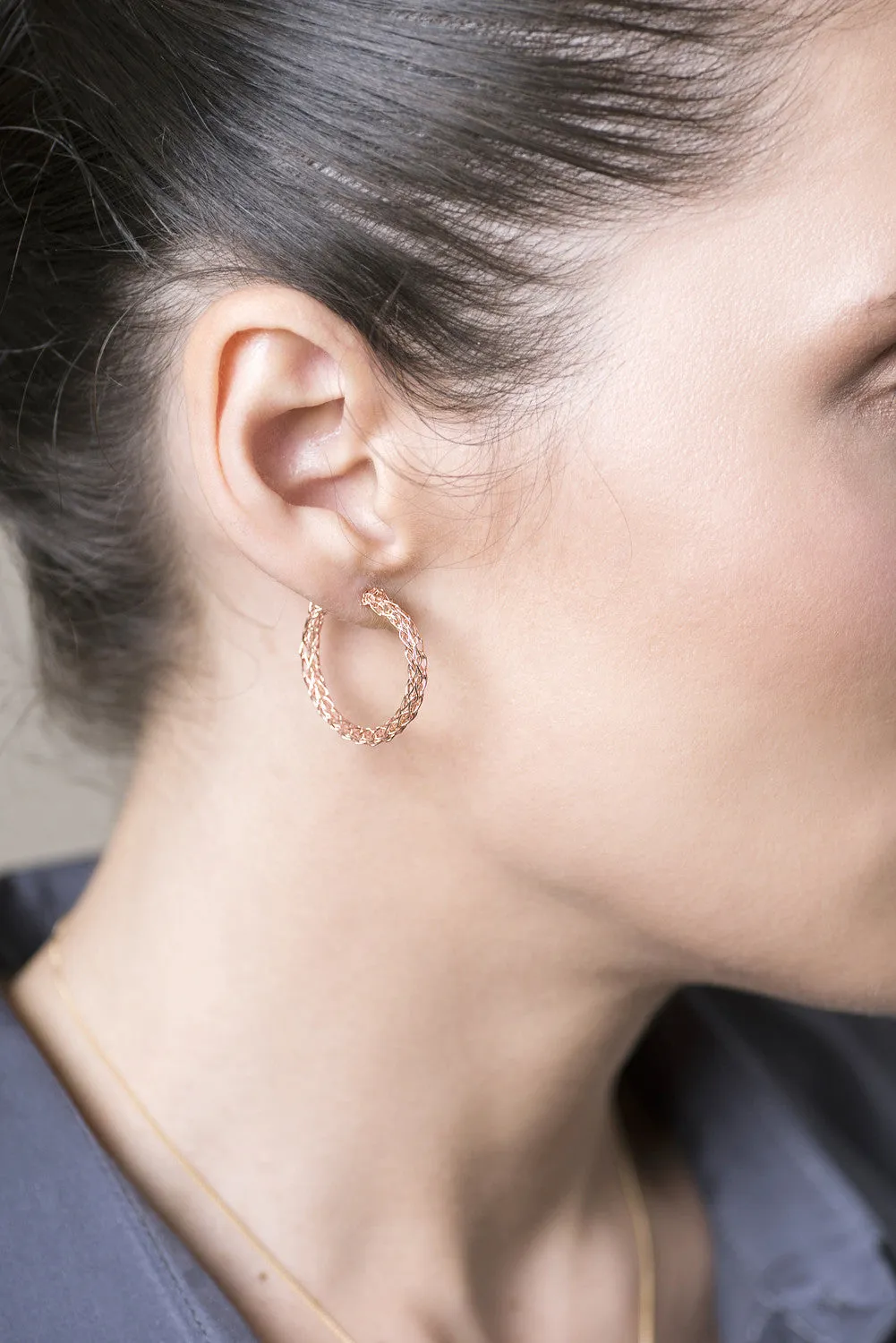 Rose Gold hoop earrings , medium hoops