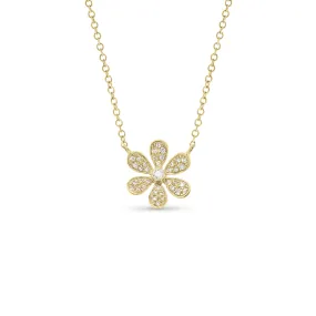 Round Diamond Daisy Necklace