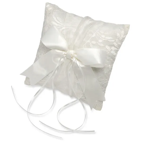 Satin Ring Cushion - Lace Trim