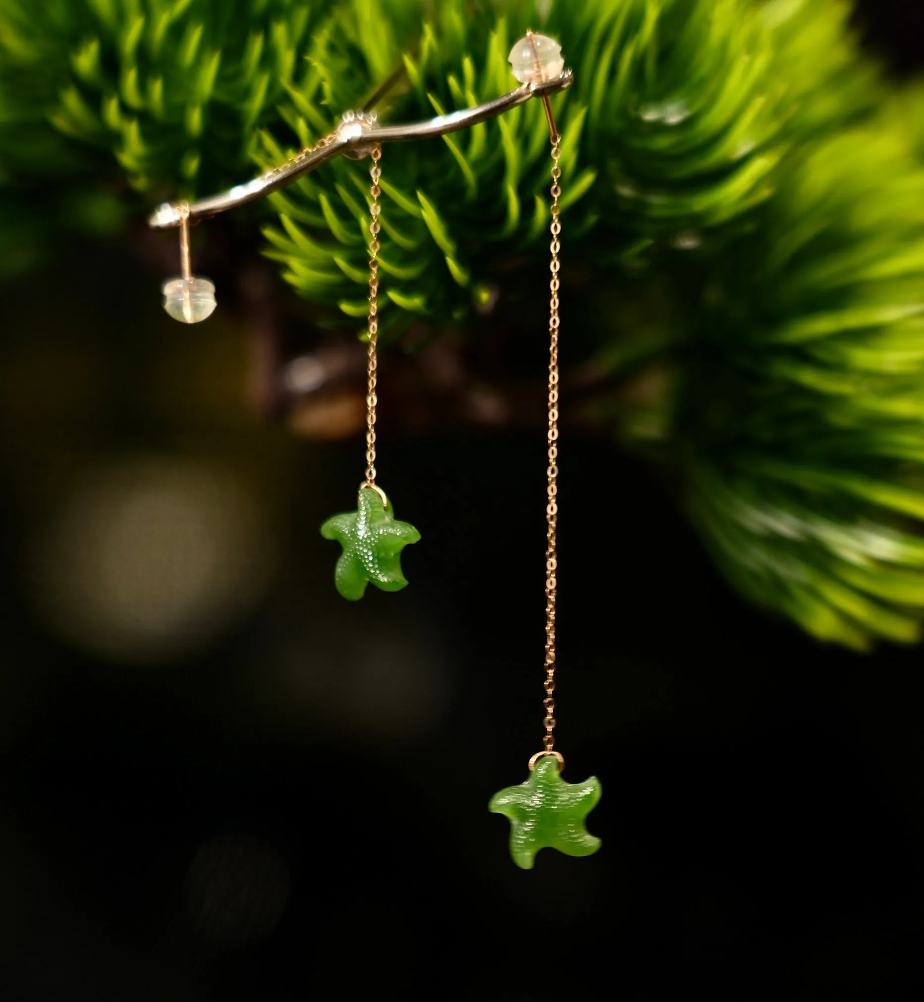 SEA STAR SIBERIAN JADE EARRINGS #1443