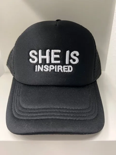 SHE IS INSPIRED trucker hat