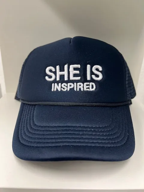 SHE IS INSPIRED trucker hat