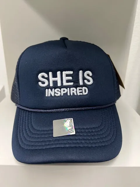 SHE IS INSPIRED trucker hat