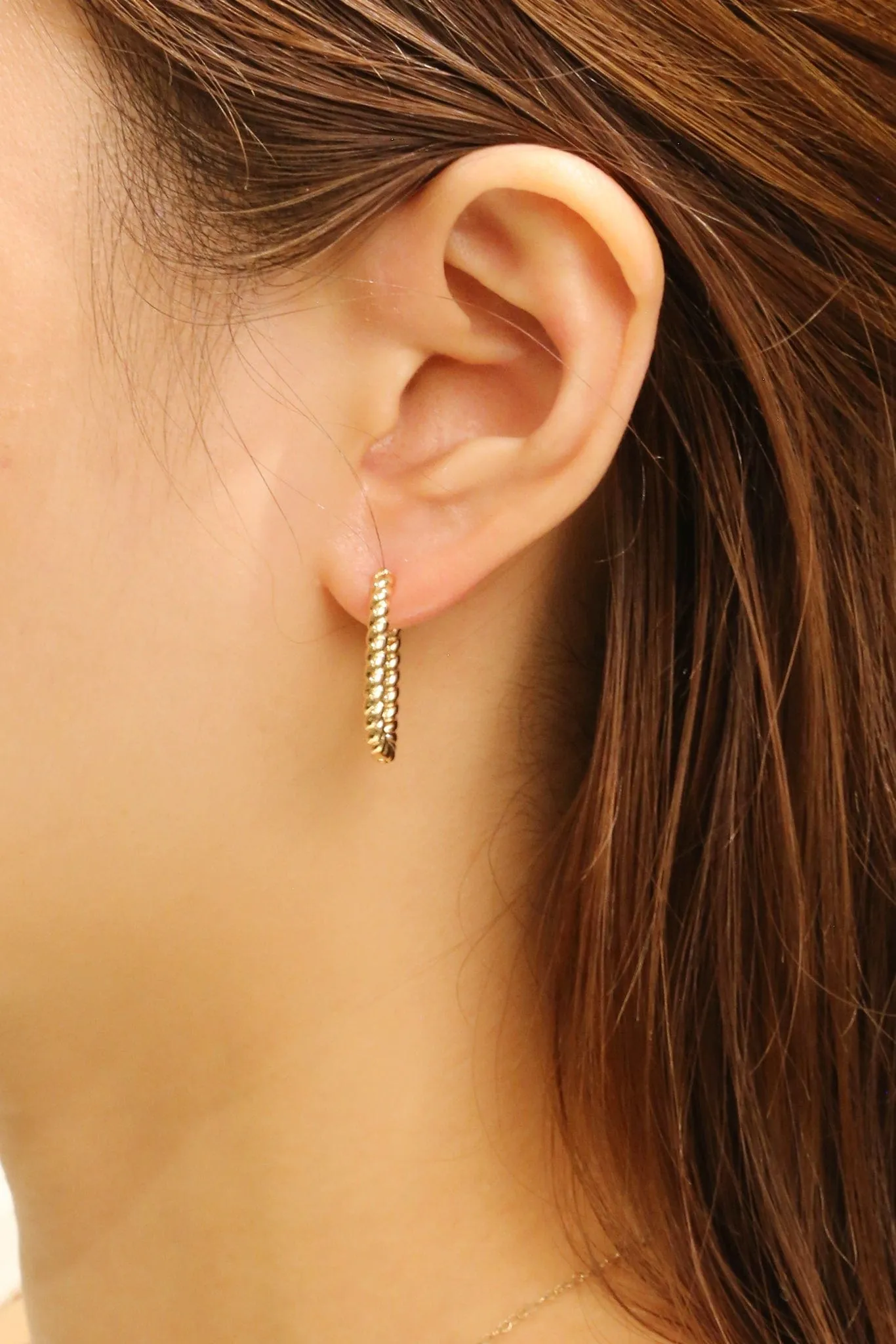 SJE310288 14K Dipped Twist Square Hoop Earrings