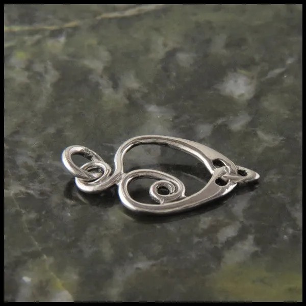 Small Anna's Heart Pendant in Silver